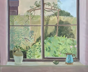 Guardando fuori, ottobre, 2024 (olio su lino)
