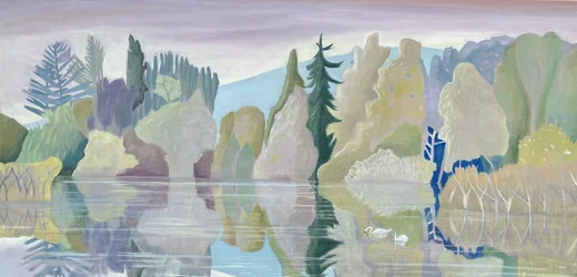 Il lago tranquillo, 2024 (olio su lino)