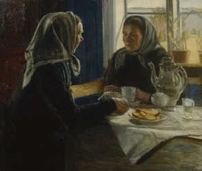 Due donne che bevono caffè