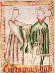 Un Matrimonio, dai Codici di Legge Nazionale di Magnus Eriksson, c.1450