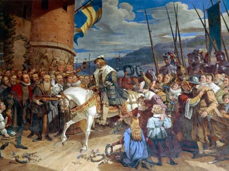 Gustav I Eriksson Vasa, Re di Svezia, accolto trionfalmente a Uppsala