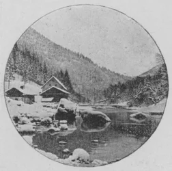 Paesaggio invernale ai Brenets, Giura Neocastellano (foto in bianco e nero)
