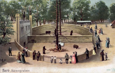 Berna, Giardino degli Orsi (litografia a colori)