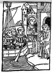 La leggenda di San Brandano, eroe e santo irlandese del VI secolo. Il santo incontra l