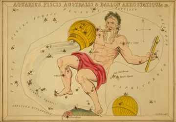 Aquario, Piscis Australis e Ballon Aerostatique, illustrazione da 