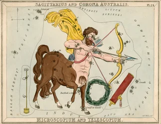 Sagittario e Corona Australis. Microscopium e Telescopium., c.1825
