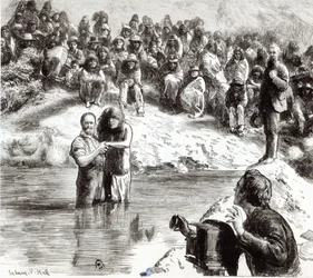 Un Battesimo di Indiani Nordamericani - Mormoni che si Spacciano per Apostoli di Cristo, 1892