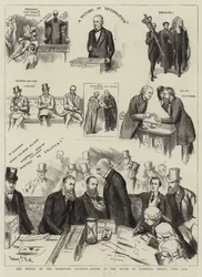 La sconfitta del ministero Gladstone, scene alla Camera dei Comuni, venerdì 12 giugno