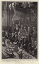 Il pranzo nella Guildhall, il Principe di Galles fa il suo discorso