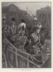 La carrozza reale che passa davanti alla Mansion House