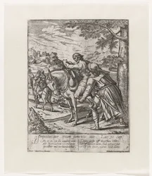Il buon samaritano aiuta l