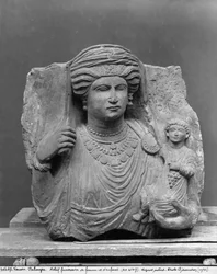 Rilievo funerario di madre e figlio, da Palmira, Siria