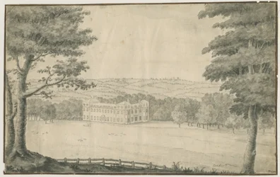 Sandwell Park - Hall: disegno a inchiostro e lavaggio, 1770