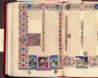 Epistola di San Paolo ai Romani, illustrazione doppia pagina da 