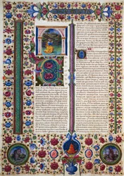 Incipit dal Libro del Profeta Osea, dal Volume II della Bibbia di Borso d