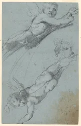 Schizzi di Due Putti Alati e un