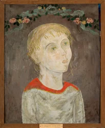 Ragazza con ghirlanda di fiori