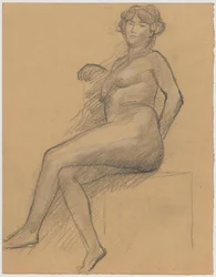 Studio di nudo femminile seduto