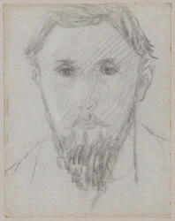 Studio di ritratto di un giovane con la barba