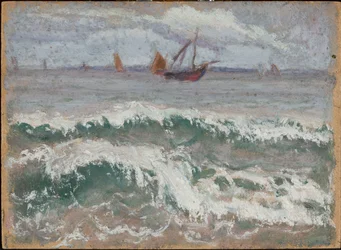 Mare agitato con barche