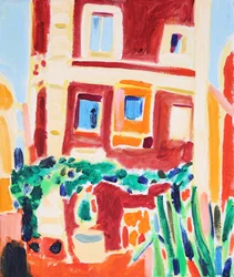 Facciata mediterranea dai colori vivaci