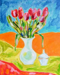 Tulipani rossi in vaso