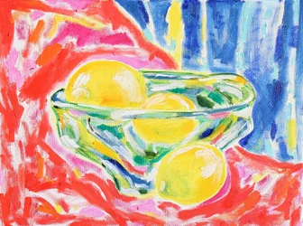 Natura morta con limoni dai colori vivaci