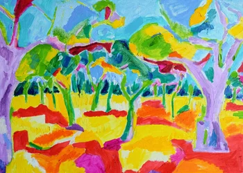 Alberi estivi dai colori vivaci