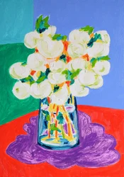 Fiori bianchi dai colori vivaci