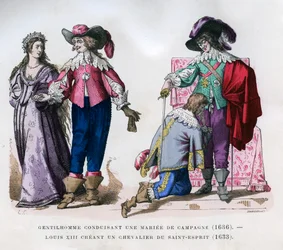 Un gentiluomo che guida una sposa di campagna e Luigi XIII che crea un cavaliere