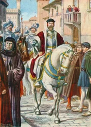 Cosimo I con le sue guardie spagnole e tedesche che lo seguivano sempre