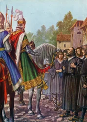 Federico Barbarossa, nel 1158, richiesto dai suoi abitanti di ricostruire Lodi