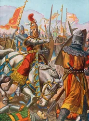 Federico Barbarossa ferito nella battaglia di Legnano, 1176