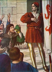 Michele di Lando davanti a una folla giubilante, 1378