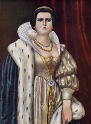 Ritratto di Lucrezia Borgia (1480-1519), illustrazione di Tancredi Scarpelli da 