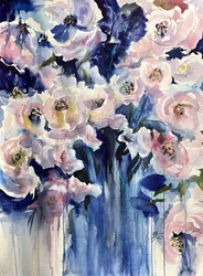 Fiori blu rosati