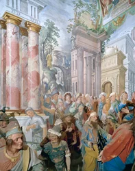 Affresco di Tanzio da Varallo, Cappella XXVII del Sacromonte, Varallo, Piemonte, Italia