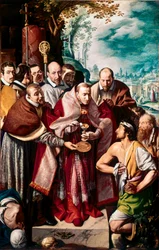 San Carlo Borromeo comunica i pestilenti (dettaglio)