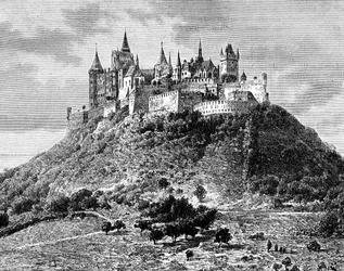 Burg Hohenzollern, a sud di Stoccarda, Germania, XIX secolo