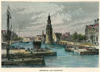 Il Kalkmarkt, Amsterdam, Paesi Bassi, c1880