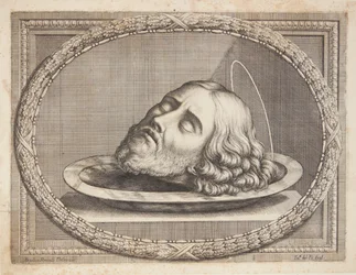Testa di Giovanni Battista su un piatto