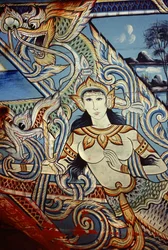 Una barca decorata nel sud della Thailandia