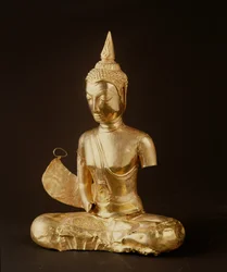 Buddha seduto in meditazione (braccia mancanti) (oro)