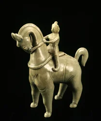 Figurina di cavaliere, periodo Sukhothai, XIV-XV secolo