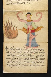 Or. 16482, f.7 «Satra» Sulla divinazione e sui consigli per una vita felice e sana (libro pieghevole di carta)
