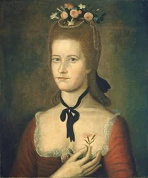 Ritratto di signora in rosso, 1785-1790 circa (olio su tela)