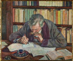 Lo scrittore belga Emile Verhaeren (dipinto su tela)