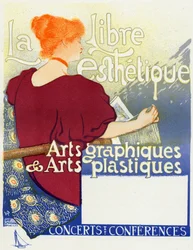 Musica. La Libre Esthetique, concerti a Bruxelles. Poster di Van Rysselberghe, Belgio, c.1895