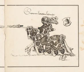 Libro sui tornei: Cavaliere rivolto a sinistra