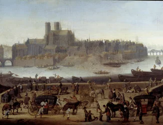 Le quai et le pont de la Tournelle a Parigi (dettaglio)
